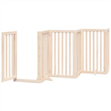 Dog Gate with Door Foldable 12 Panels 600 cm Poplar Wood - 45-Degree Angle