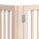 Dog Gate with Door Foldable 12 Panels 600 cm Poplar Wood - Extra Image