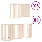 Dog Gate with Door Foldable 15 Panels 750 cm Poplar Wood