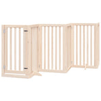 Dog Gate with Door Foldable 15 Panels 750 cm Poplar Wood
