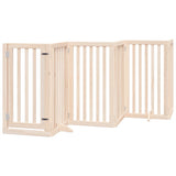 Dog Gate with Door Foldable 15 Panels 750 cm Poplar Wood - Side View