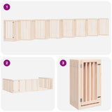 Dog Gate with Door Foldable 15 Panels 750 cm Poplar Wood - 45-Degree Angle