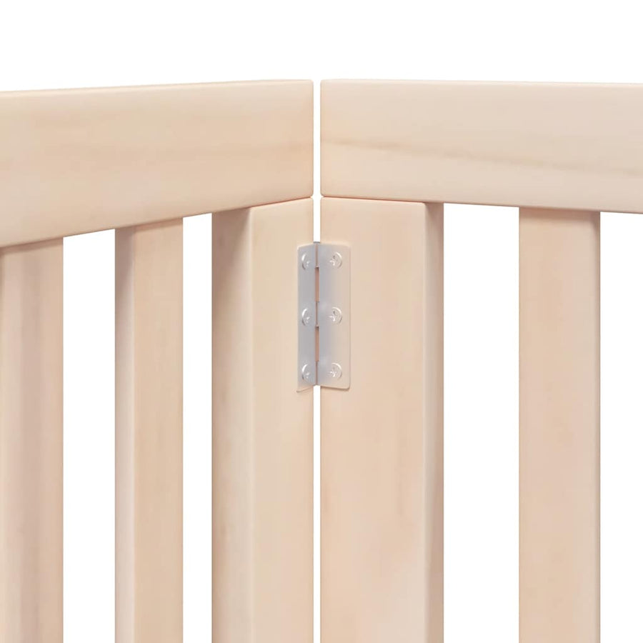 Dog Gate with Door Foldable 15 Panels 750 cm Poplar Wood