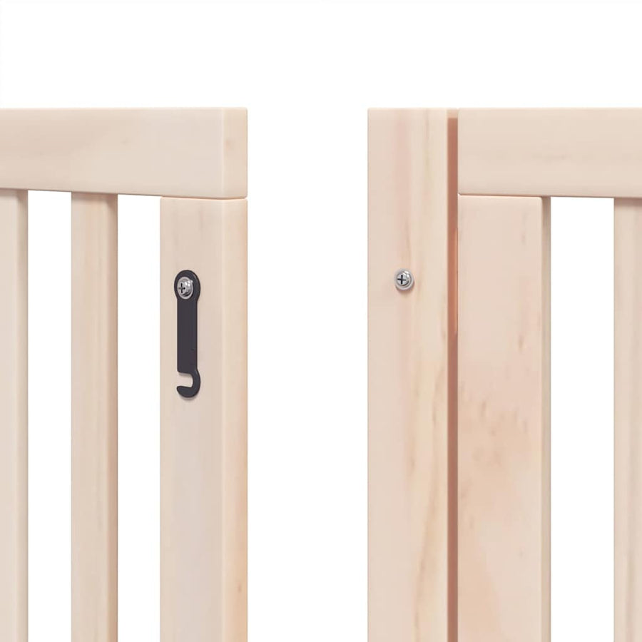 Dog Gate with Door Foldable 15 Panels 750 cm Poplar Wood