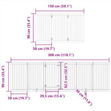 Dog Gate with Door Foldable 15 Panels 750 cm Poplar Wood