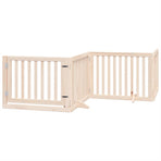 Dog Gate with Door Foldable 6 Panels 480 cm Poplar Wood
