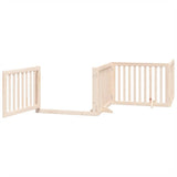 Dog Gate with Door Foldable 6 Panels 480 cm Poplar Wood