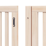Dog Gate with Door Foldable 6 Panels 480 cm Poplar Wood - Extra Image