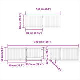 Dog Gate with Door Foldable 6 Panels 480 cm Poplar Wood