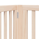 Dog Gate with Door Foldable 8 Panels 640 cm Poplar Wood