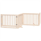 Dog Gate with Door Foldable 10 Panels 800 cm Poplar Wood - Side View