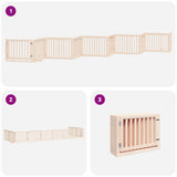 Dog Gate with Door Foldable 10 Panels 800 cm Poplar Wood