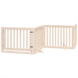 Dog Gate with Door Foldable 12 Panels 960 cm Poplar Wood - Side View