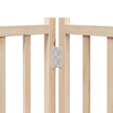 Dog Gate with Door Foldable 9 Panels 450 cm Poplar Wood - Extra Image