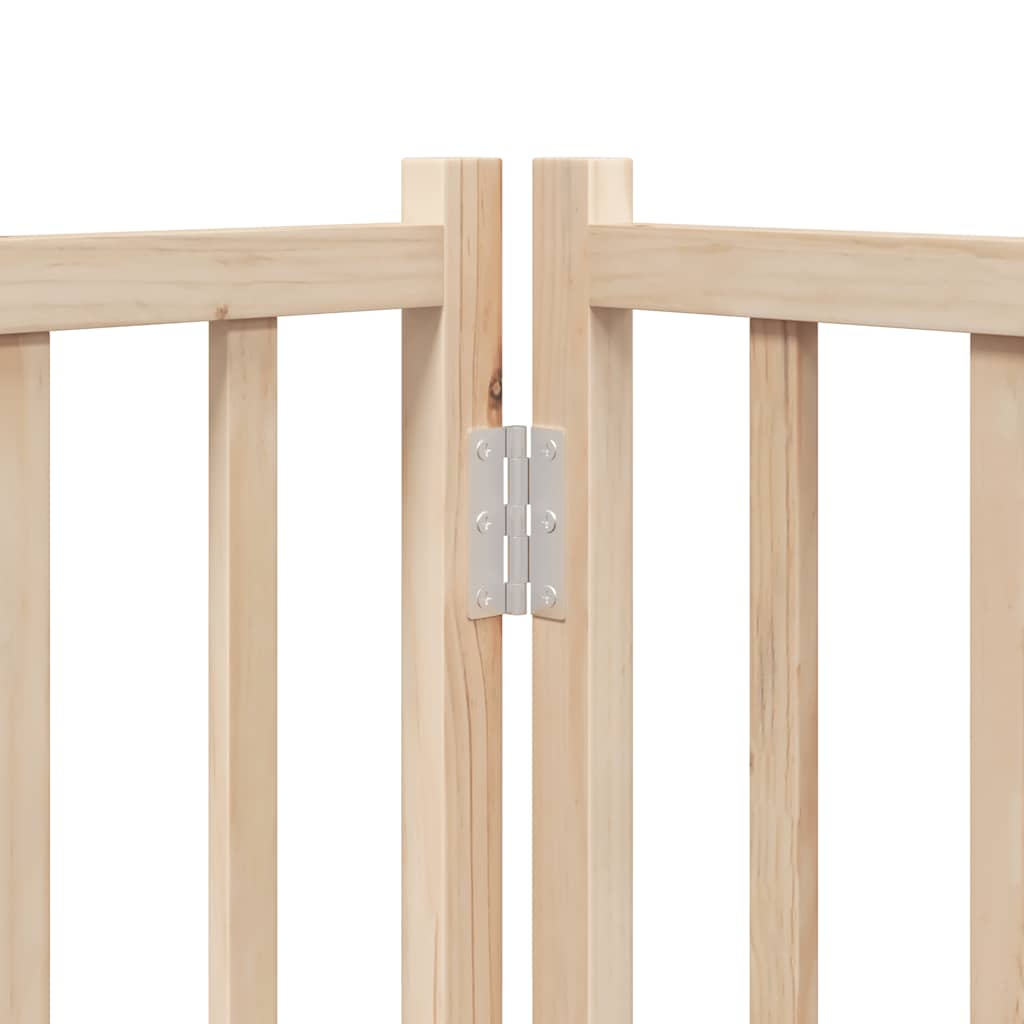 Dog Gate with Door Foldable 12 Panels 600 cm Poplar Wood