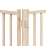 Dog Gate with Door Foldable 12 Panels 600 cm Poplar Wood