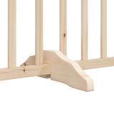 Dog Gate with Door Foldable 15 Panels 750 cm Poplar Wood - Close-Up Angle