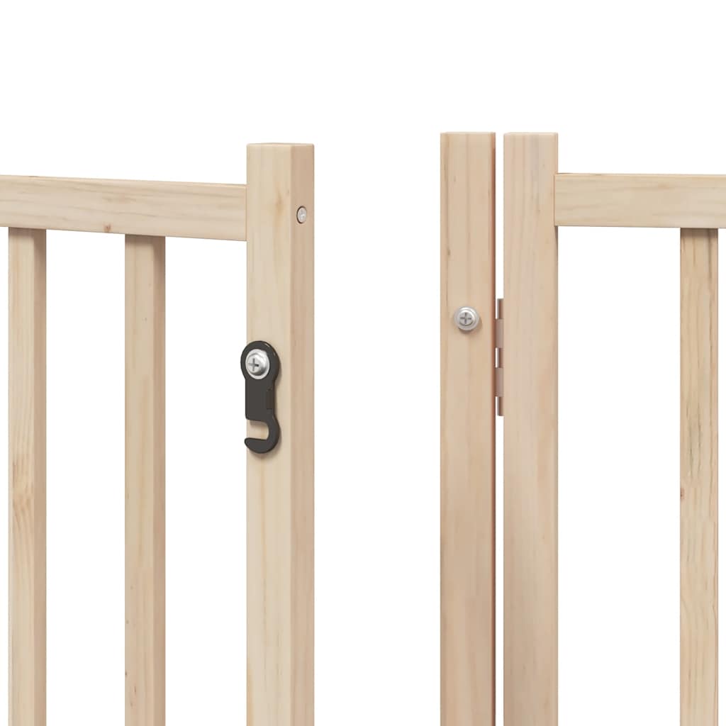 Dog Gate with Door Foldable 15 Panels 750 cm Poplar Wood