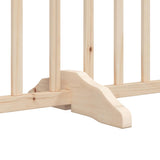Dog Gate with Door Foldable 9 Panels 450 cm Poplar Wood - Close-Up Angle