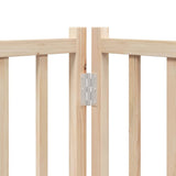 Dog Gate with Door Foldable 9 Panels 450 cm Poplar Wood