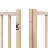Dog Gate with Door Foldable 9 Panels 450 cm Poplar Wood - Extra Image
