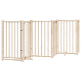 Dog Gate with Door Foldable 12 Panels 600 cm Poplar Wood