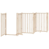 Dog Gate with Door Foldable 12 Panels 600 cm Poplar Wood - 45-Degree Angle