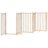 Dog Gate with Door Foldable 15 Panels 750 cm Poplar Wood
