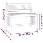 Garden Bench 80 cm Solid Wood Eucalyptus
