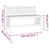 Garden Bench 110 cm Solid Wood Eucalyptus