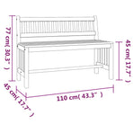 Garden Bench 110 cm Solid Wood Eucalyptus