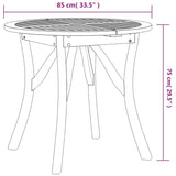 Garden Table Ø 85 cm Solid Wood Acacia - Rear View
