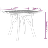 Garden Table 85x85x75 cm Solid Wood Acacia - Rear View