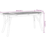 Garden Table 200x90x75 cm Solid Wood Acacia - Rear View