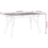 Garden Table 150x90x75 cm Solid Wood Acacia - Rear View