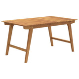 Garden Table 150x90x75 cm Solid Wood Acacia - Front View