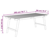 Garden Table 200x90x75 cm Solid Wood Acacia - Rear View
