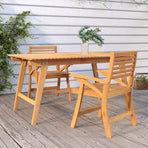 Garden Chairs 2 pcs 58x58x87 cm Solid Wood Acacia