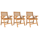 Garden Chairs 3 pcs 58x58x87 cm Solid Wood Acacia - Front View