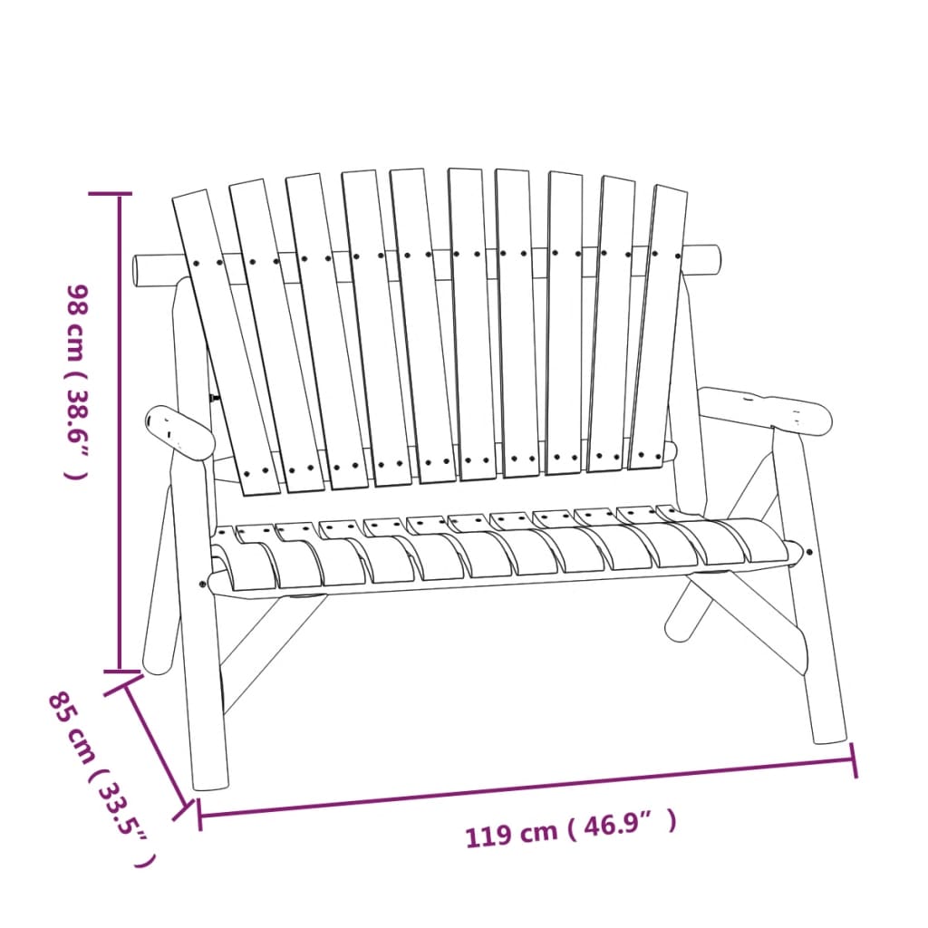 2-Seater Garden Bench 119x85x98 cm Solid Wood Spruce