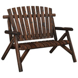 2-Seater Garden Bench 119x85x98 cm Solid Wood Spruce - Front View