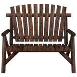 2-Seater Garden Bench 119x85x98 cm Solid Wood Spruce - Side View