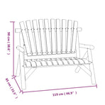 2-Seater Garden Bench 119x85x98 cm Solid Wood Spruce