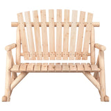 2-Seater Garden Rocking Bench 123x96x102 cm Solid Wood Spruce - Side View