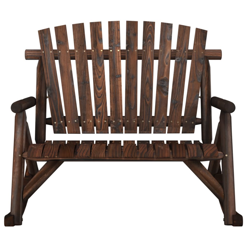 2-Seater Garden Rocking Bench 123x96x102 cm Solid Wood Spruce