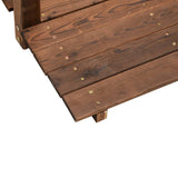 Garden Bridge with Railings 150x67x56cm Solid Wood Spruce - 45-Degree Angle