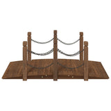 Garden Bridge with Chain Railings 150x67x56cm Solid Wood Spruce - Side View