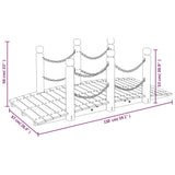 Garden Bridge with Chain Railings 150x67x56cm Solid Wood Spruce - Rear View