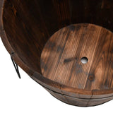 3 Piece Wooden Bucket Planter Set Solid Wood Fir - Top-Down View