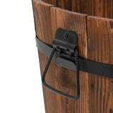 3 Piece Wooden Bucket Planter Set Solid Wood Fir - 45-Degree Angle
